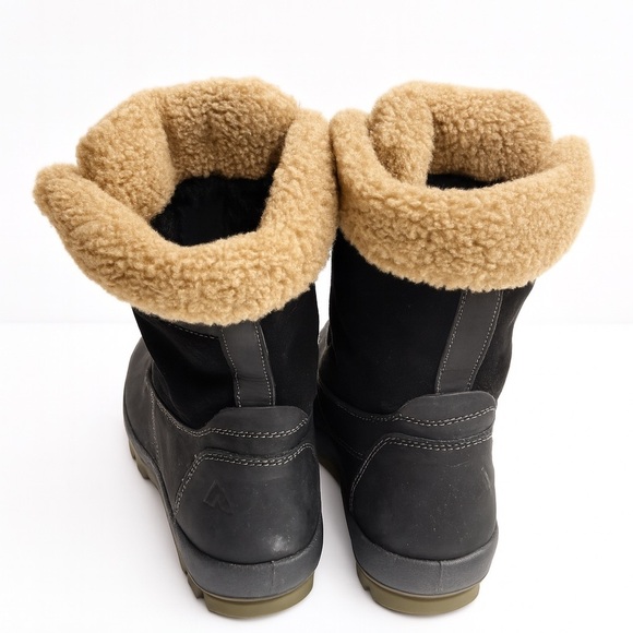 Alpine Design Sofia 2.0 Winter Boots Women 11 Black Mid Calf Leather Snow Hiking - Picture 3 of 5